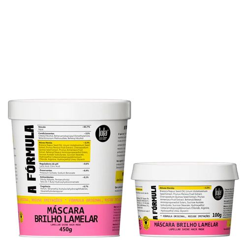 Kit Lola From Rio a Fórmula Máscara 450g + Máscara 100g Kit
