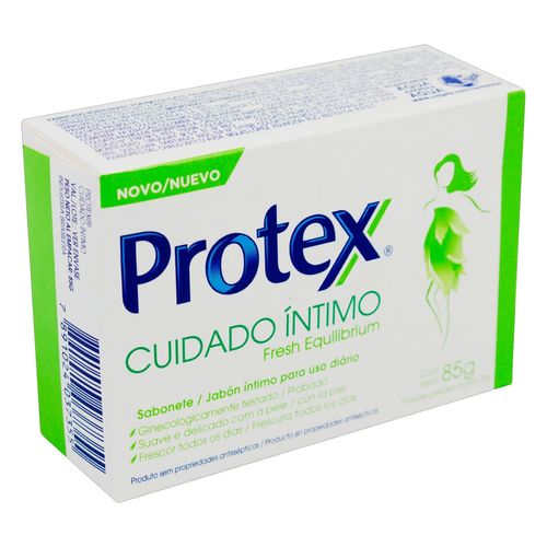 Kit com 3 Unidades de Sabonete em Barra Íntimo Fresh Equilibrium Protex Cuidado Íntimo Caixa 85g