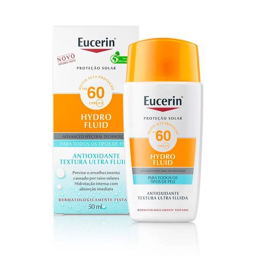 Kit com 3 Unidades de Protetor Solar Eucerin Facial Hydro Fluid FPS60 50ml