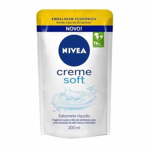 Kit com 3 Unidades de Nivea Creme Soft Refil Sabonete Líquido 200ml