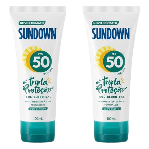 Kit com 2 Unidades de Protetor Solar Sundown FPS50 100ml