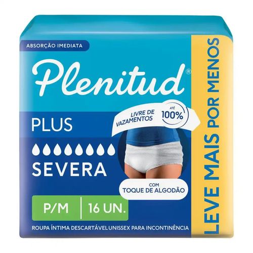 Kit com 2 Unidades de Roupa Íntima Plenitud Protect Plus P/M - 16 Unidades