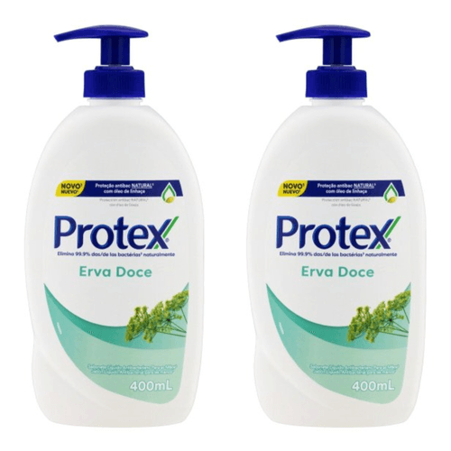 Kit com 2 Unidades de Sabonete Líquido Protex Erva Doce 400ml