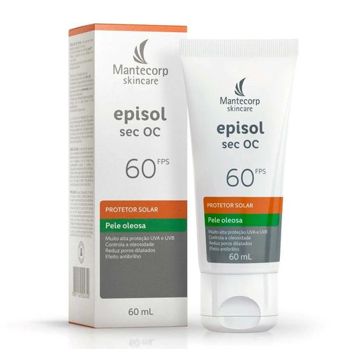 Kit com 2 Unidades de Protetor Solar Facial Episol Sec OC Sem Cor FPS 60 - 60ml