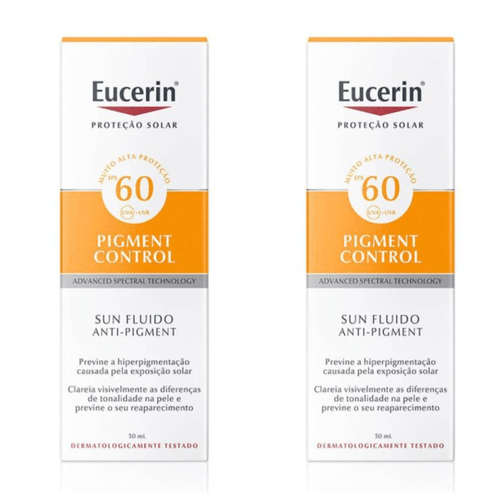 Kit com 2 Unidades de Protetor Solar Facial Eucerin Pigment Control FPS60 50ml