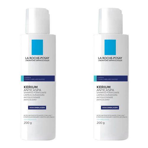 Kit com 2 Unidades de Shampoo Kerium Anticaspa 200ml La Roche Posay