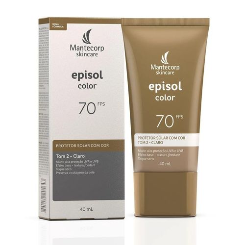 Kit com 2 Unidades de Episol Color Protetor Solar 40ml FPS70 Tom 2 Claro
