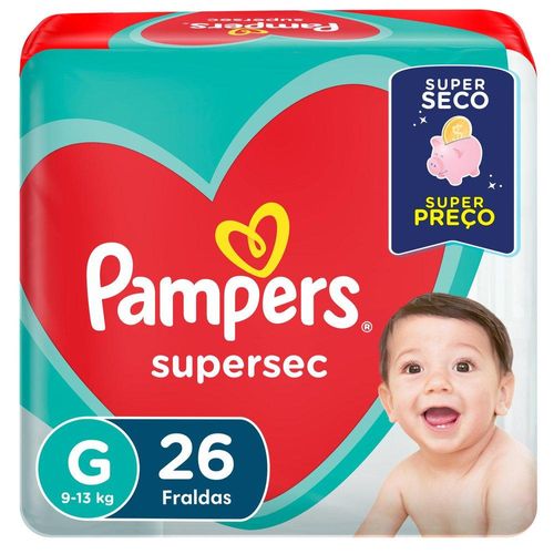 Fralda Supersec Pacotao ”G” Pampers Simples c/26 Unidades