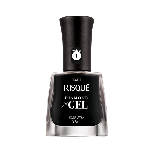 Esmalte Risque Diamond Gel Preto Caviar