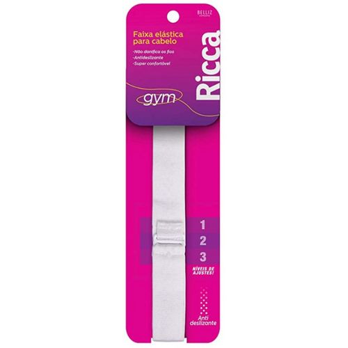 Faixa De Cabelo Gym Ricca Ajustável White