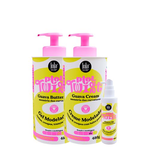 Kit Lola Cosmetics Plot Twist - Creme Modelador 480g + Gel Modelador 480g + Óleo Capilar 90ml Kit