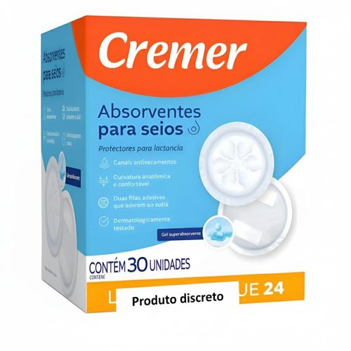 ABSORVENTES PARA SEIOS CARTUCHO  CREMER 30 unidades
