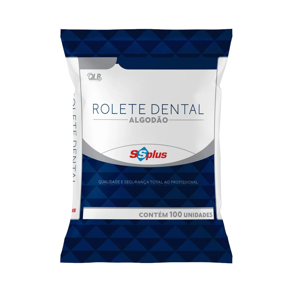 Algodão Rolete Dental Pacote com 100 Unidades SSplus