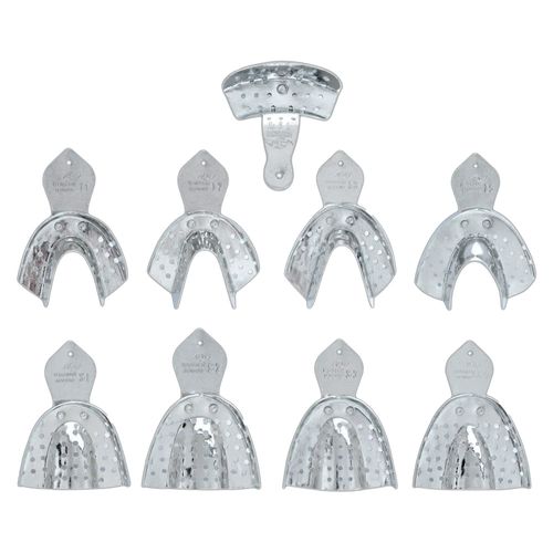 Kit Com 9 Moldeiras Dentadas Perfuradas Alumínio Tecnodent