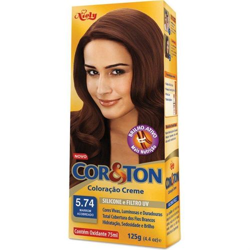 TINTURA COR TON 5.74 MARROM ACOBREADO