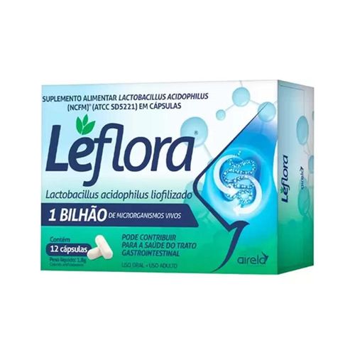 Leflora Lactobacillus 1 Bilhão Com 12 Cápsulas Airela