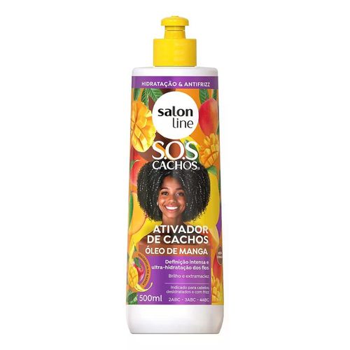 ATIVADOR DE CACHOS SALON LINE SOS CACHOS OLEO DE MANGA 500ML