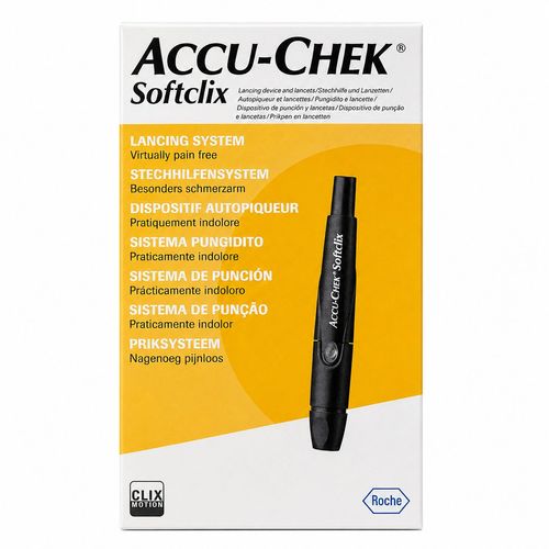Lancetador AccuChek Softclix Roche + 25 Lancetas Kit Completo