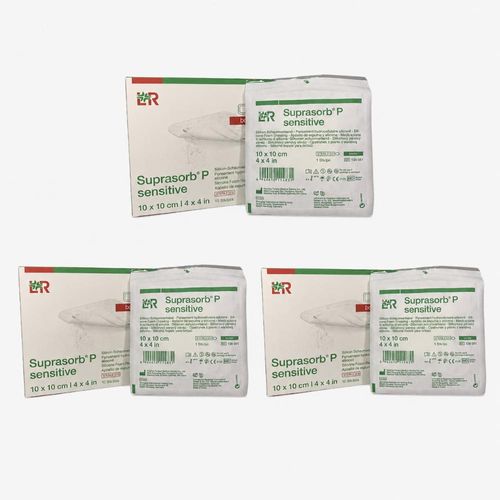 3 Kit Suprasorb P Sensitive Border Esp De Silicon 10X10cm