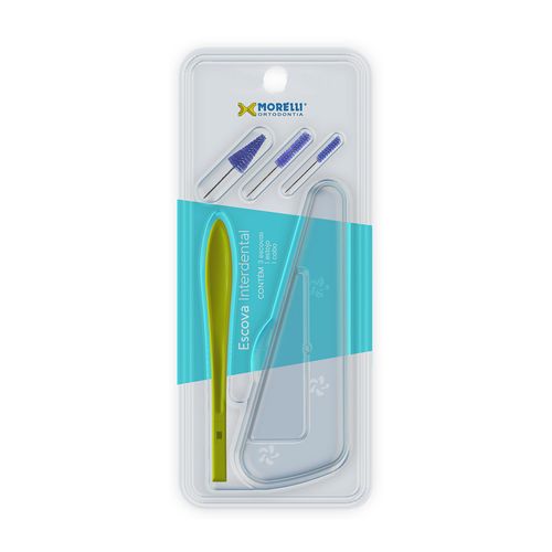 Escova Interdental com Estojo e Refis P M G Morelli Amarela