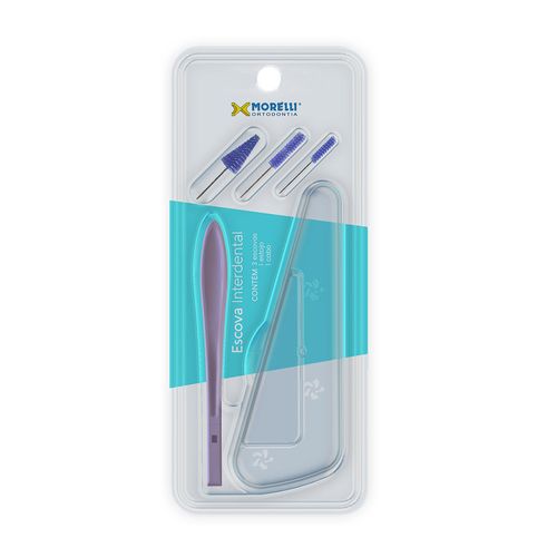 Escova Interdental com Estojo e Refis P M G Morelli Rosa