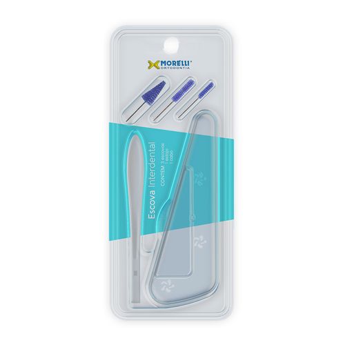 Escova Interdental com Estojo e Refis P M G Morelli Branca