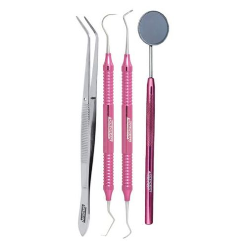 Kit de Instrumentais de Atendimento Clínico Completo Golgran Rosa
