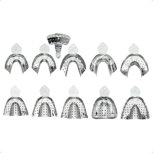 Kit Com 11 Moldeiras Dentadas Perfuradas Alumínio Tecnodent