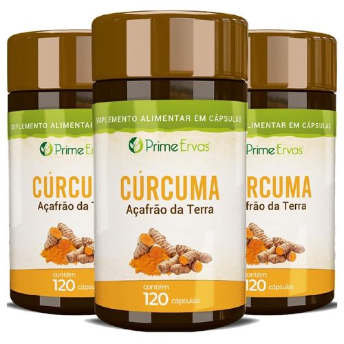 KIT 03 X CURCUMA 500MG 120CPS PRIME ERVAS