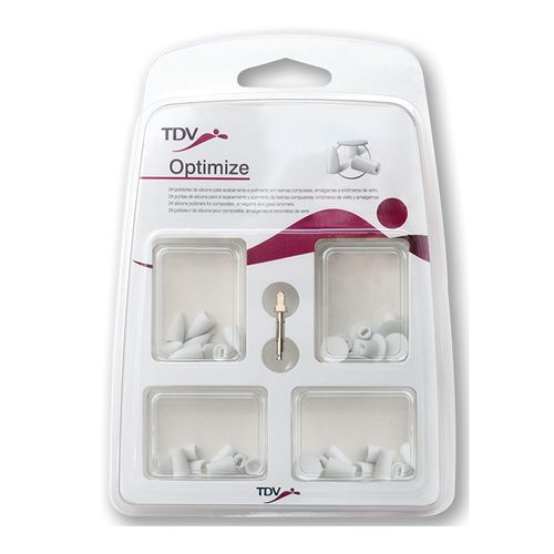 Ponta Polidora de Silicone Optimize Kit 24 Un + Mandril Tdv