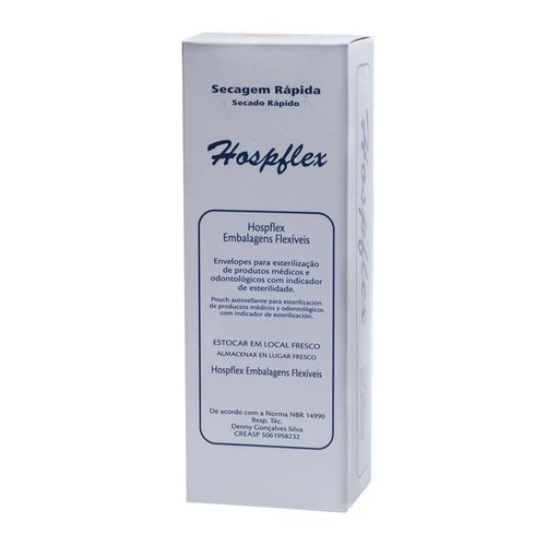 Envelope Para Esterilização Autosselante 100 Unidades Hospflex 24x38cm