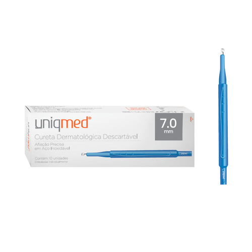 CURETA DERMATOLOGICA DESCARTAVEL UNIQMED - 7mm