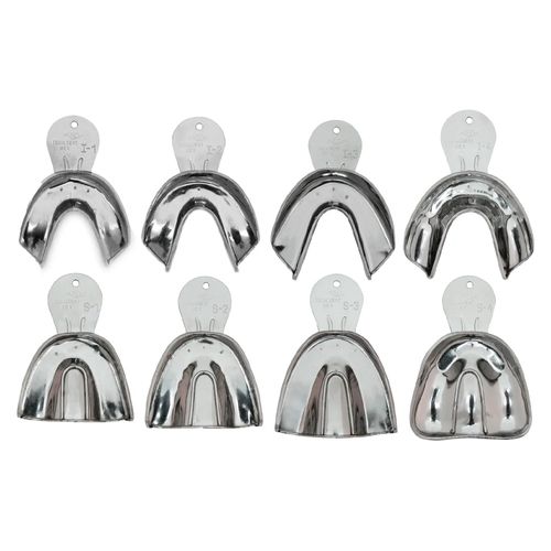Kit Com 8 Moldeiras Dentadas Lisas Aço Inoxidável Tecnodent