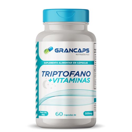 Triptofano mais Vitaminas 60 cápsulas 500mg Grancaps