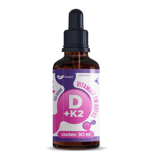 Vitamina D3 + K2 em Gotas 30ml Muwiz