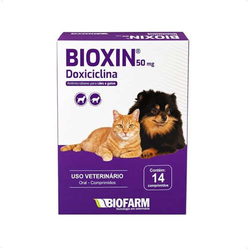 BIOXIN ANTIMICROBIANO 50MG COM 14 COMPRIMIDOS PARA CÃES E GATOS