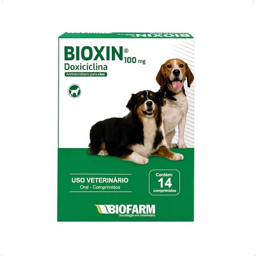 BIOXIN ANTIMICROBIANO 100MG COM 14 COMPRIMIDOS PARA CÃES