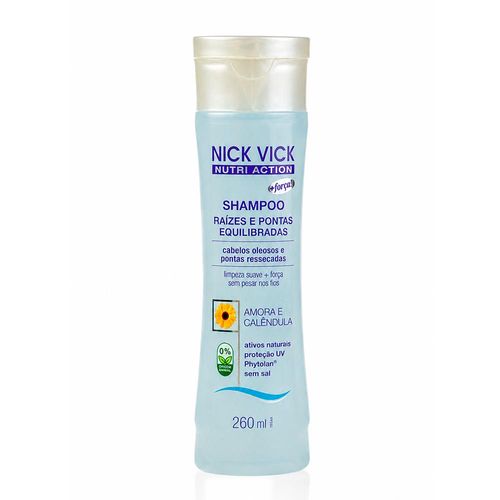 Shampoo  Nick Vick Raízes e Pontas Equilibradas Nutri Action 260ml Shampoo  Nick Vick Raízes e Pontas Equilibradas 260ml