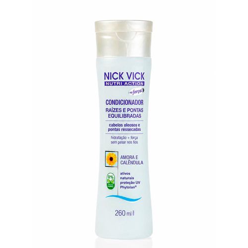 Condicionador Raízes e Pontas Equilibradas Nick Vick Nutri Action 260ml Condicionador Raízes e Pontas Equilibradas Nick Vick 260ml