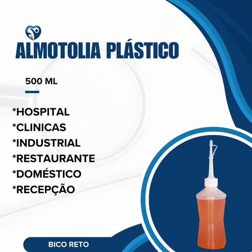 KIT 3 ALMOTOLIA 500 ML BICO RETO COM TAMPA