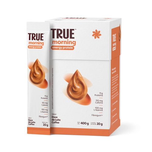True Morning Energy Protein Doce de Leite Coffee Caixa c/ 20 Unid. True Morning Energy Protein Doce de Leite Caixa c/ 20 Unid.