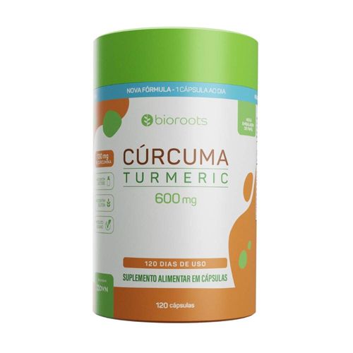 Cúrcuma Turmeric 600mg com 120 Cápsulas - Bioroots