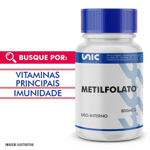 Metilfolato 800mcg em Cápsulas 90 Cápsulas 90 Cápsulas 90 Cápsulas