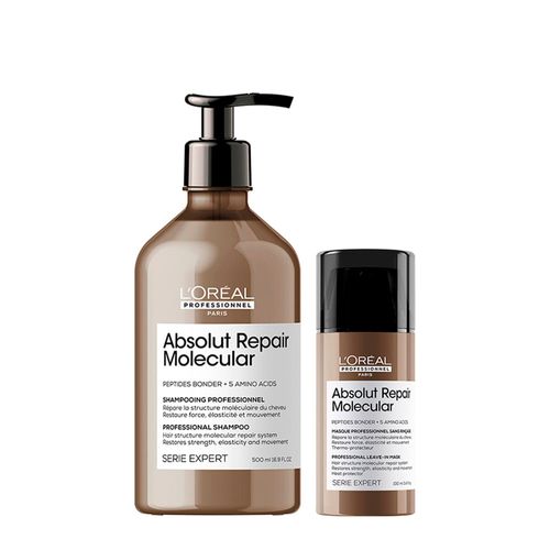 Kit L'Oréal Professionnel Absolut Repair Molecular - Shampoo 500ml + Leave-In 100ml Kit