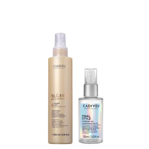 Kit Cadiveu Blonde Reconstructor Keeper Óleo Capilar Final Style Supreme Oil 30ml + Leave-In 200ml Kit