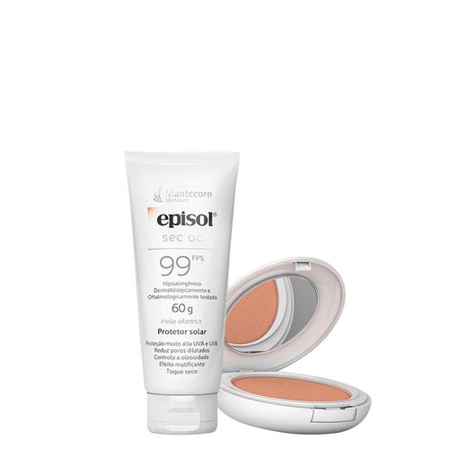 Kit Cuidado da Pele Mantecorp - Protetor Solar Facial Fps 99 60g + Protetor Solar em Pó Facial Fps 50 Morena 10g Kit