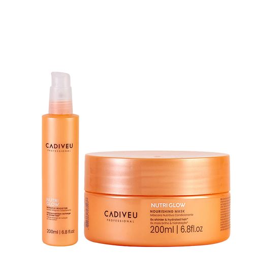 Kit Nutrição Intensiva Cadiveu Professional Nutri Glow - Máscara Nutritiva 200ml + Booster Milagroso 200ml Kit