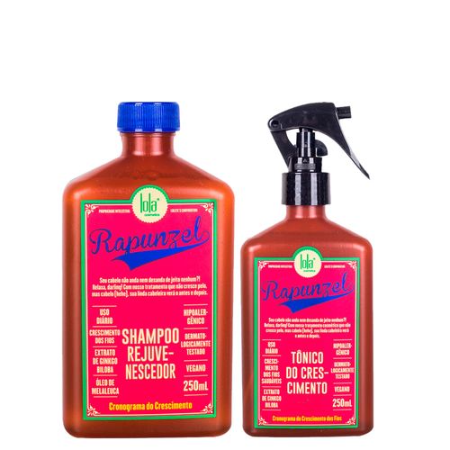 Kit Lola Cosmetics Crescimento Rapunzel - Shampoo 250ml + Tônico Capilar de Crescimento 250ml Kit