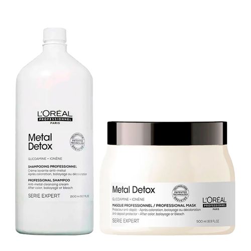 Kit L'Oréal Professionnel Serie Expert Metal Detox - Shampoo 1500ml + Máscara 500g Kit