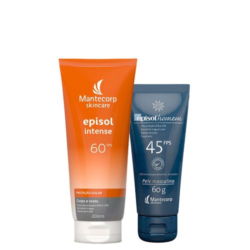 Kit Cuidado da Pele Mantecorp - Protetor Solar Corporal Fps 60 200ml + Protetor Solar Facial Fps 45 60g Kit